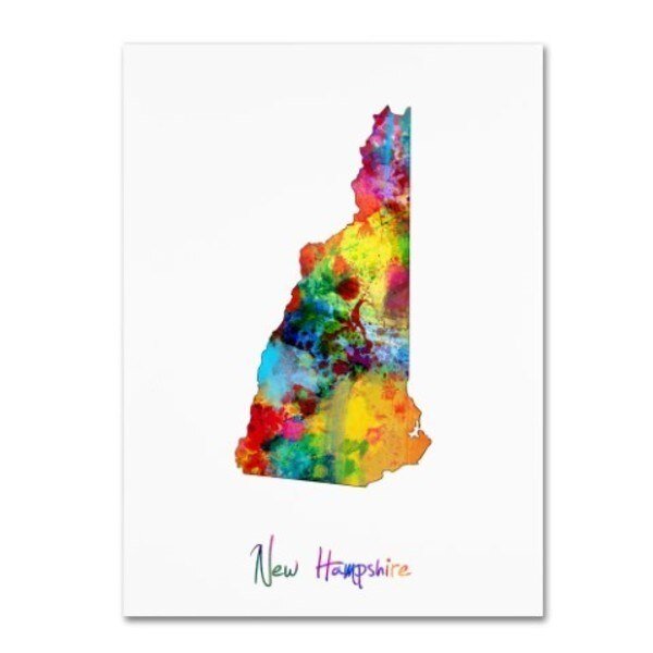 Michael Tompsett 'New Hampshire Map' Canvas Art, 18x24, Trademark Fine Art, Mfr#: MT0711-C1824GG